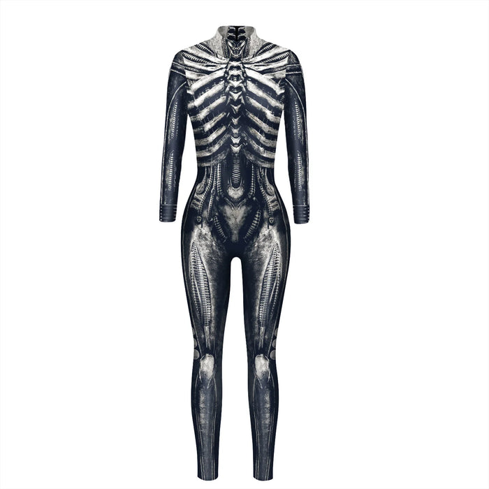 Robot Punk Jumpsuit Catsuit Sexy Women Cosplay Costumes Steampunk Zentai Halloween Bodysuit Party Suit