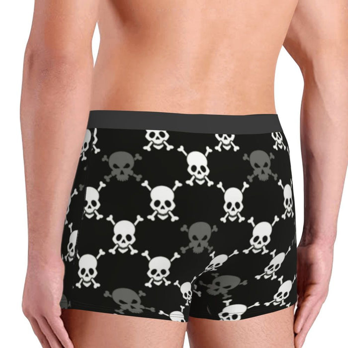 Custom Sexy Gothic Skeleton Death Skull Boxers Shorts Panties Men's Underpants Breathbale Briefs Underwear