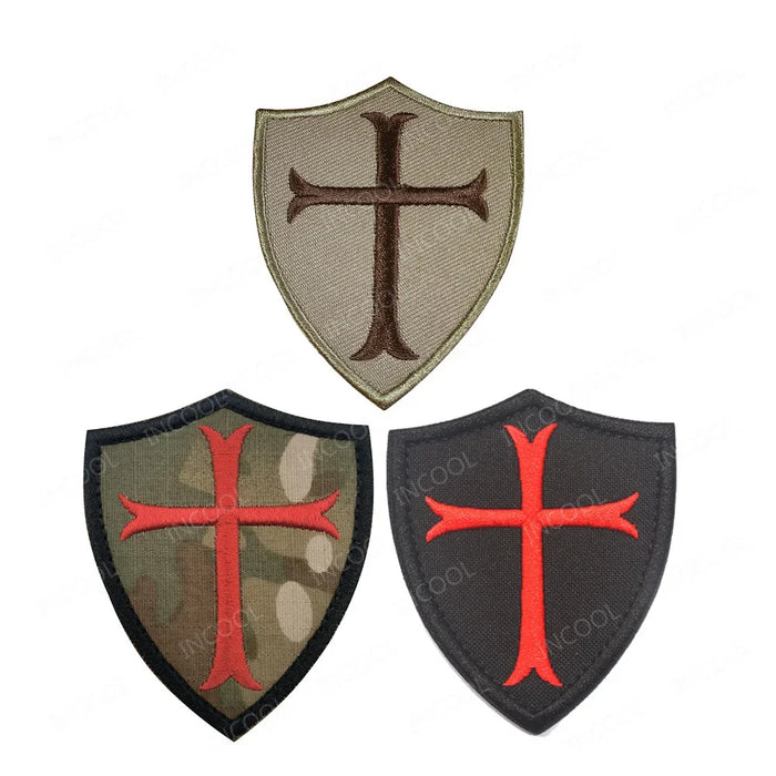 Embroidered Patches Knights Templar PVC Rubber Crusader Jesus Armband In God We Trust Appliqued Fastener Patch For Clothing Cap