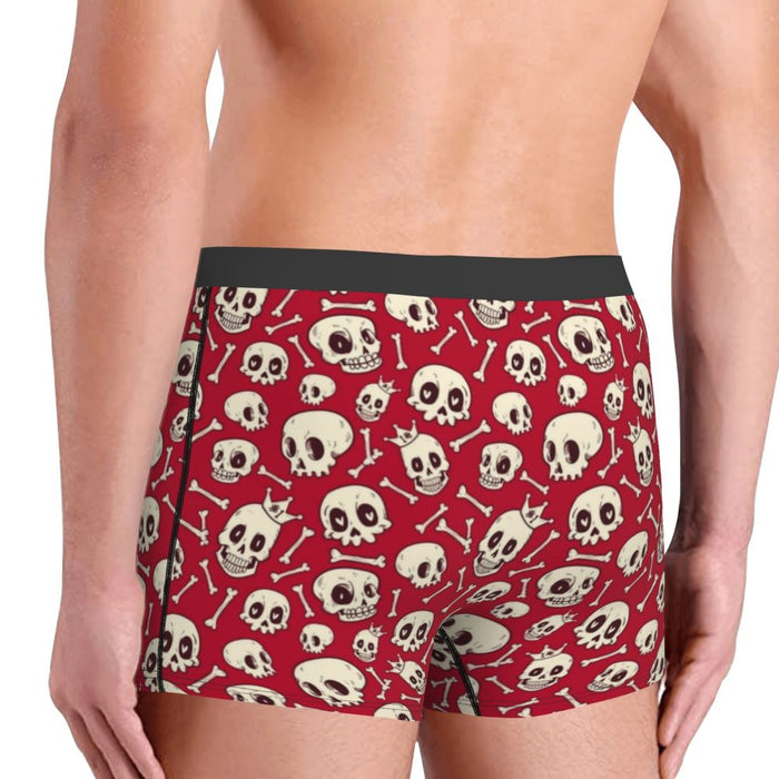 Custom Sexy Gothic Skeleton Death Skull Boxers Shorts Panties Men's Underpants Breathbale Briefs Underwear