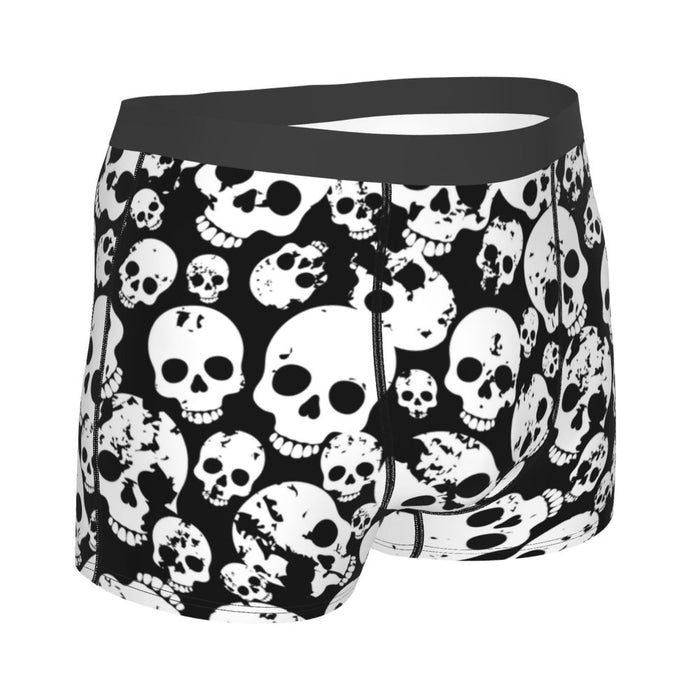 Custom Sexy Gothic Skeleton Death Skull Boxers Shorts Panties Men's Underpants Breathbale Briefs Underwear