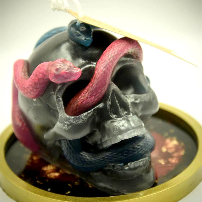 3D Skull Snake Head Candle Silicone Mold DIY Halloween Ornament Epoxy Resin Plaster Craft Casting Molds Home Decoration Tools