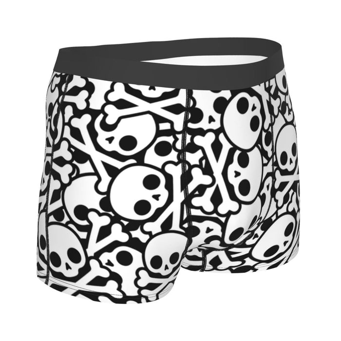 Custom Sexy Gothic Skeleton Death Skull Boxers Shorts Panties Men's Underpants Breathbale Briefs Underwear