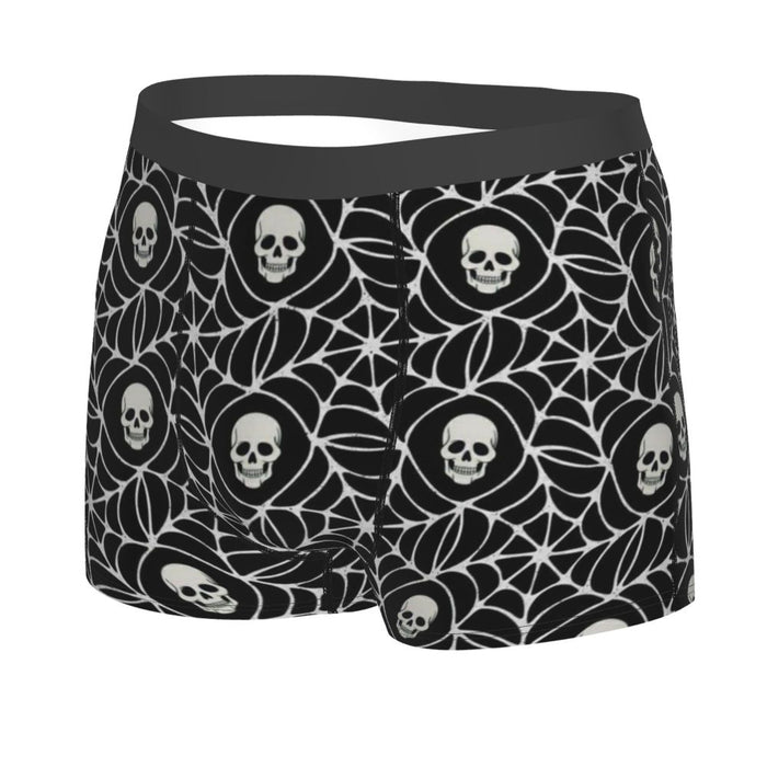 Custom Sexy Gothic Skeleton Death Skull Boxers Shorts Panties Men's Underpants Breathbale Briefs Underwear