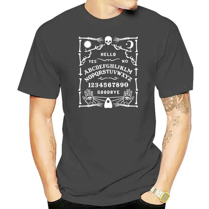 MenS Slogan T Shirt Ouija Board Skeleton Gothic Halloween Ghost Hunter V2 Confortable Tee Shirt