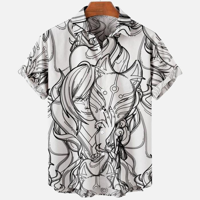 Devil Horror Print Hawaiian Shirts