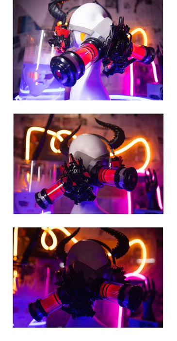 Hot Cyberpunk Luminous Gloves Ears&Headset Technological functional Headphone Headset Cosplay Prop Punk Headset Mask Gifts