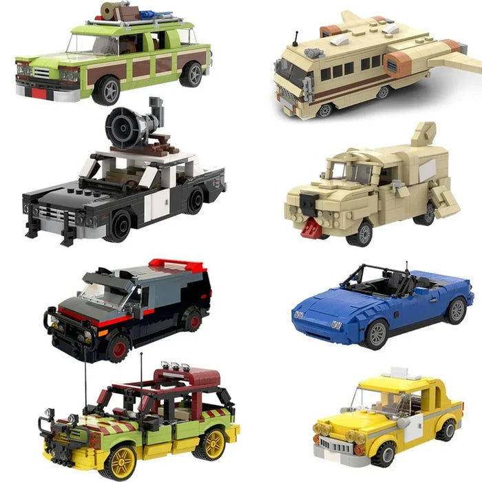 MOC Speed Town Racer Famous Car Vehicle Super Diy Kids Policemen Classic Robot Aircraft Model Building Blocks Toys Children