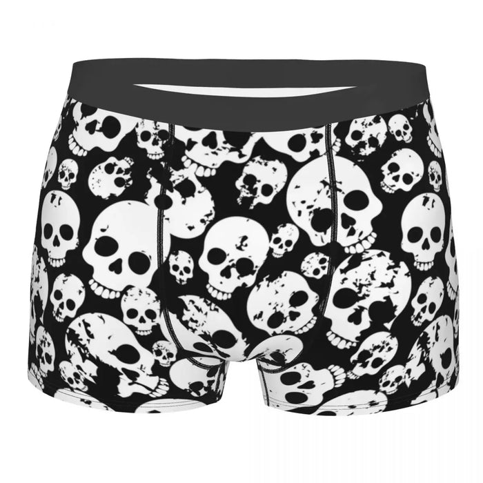 Custom Sexy Gothic Skeleton Death Skull Boxers Shorts Panties Men's Underpants Breathbale Briefs Underwear