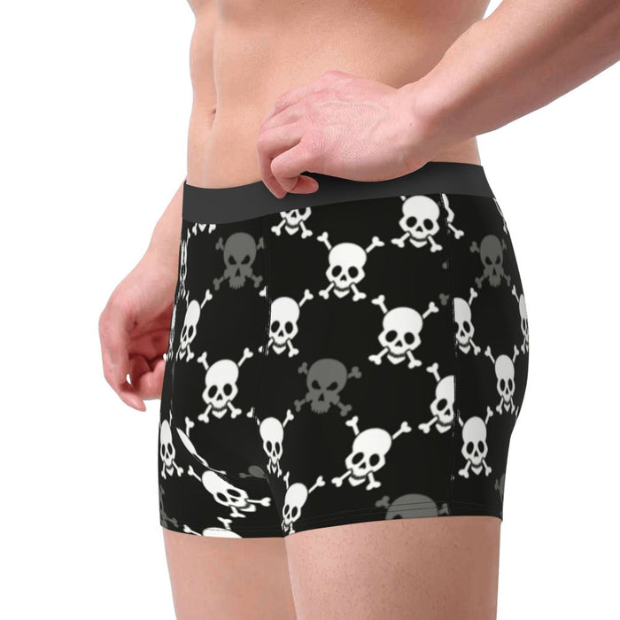 Custom Sexy Gothic Skeleton Death Skull Boxers Shorts Panties Men's Underpants Breathbale Briefs Underwear