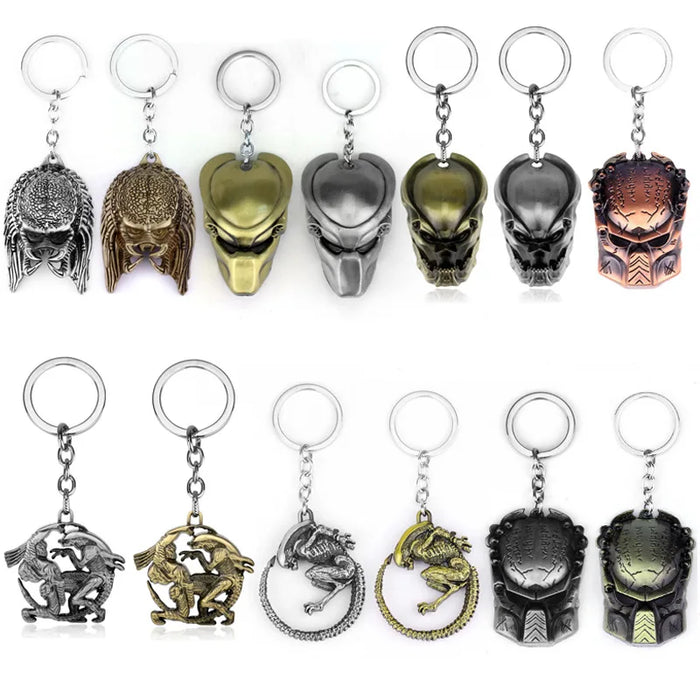 Disney Movie Alien: Romulus Predator Covenant Keychain Necklace AVP Mask Queen Prometheus KeyRings Bags Car Key Jewelry Chaveiro