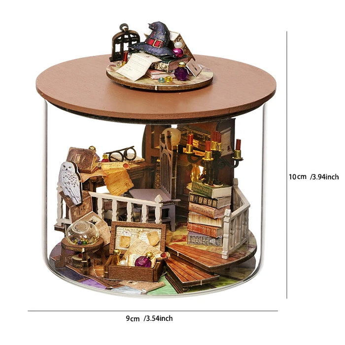 DIY Doll House Kit Magic 3D Wooden Mini Assembly Building with Furniture Light Book House Villa Toy Girl Handmade 3D Jigsaw Gift