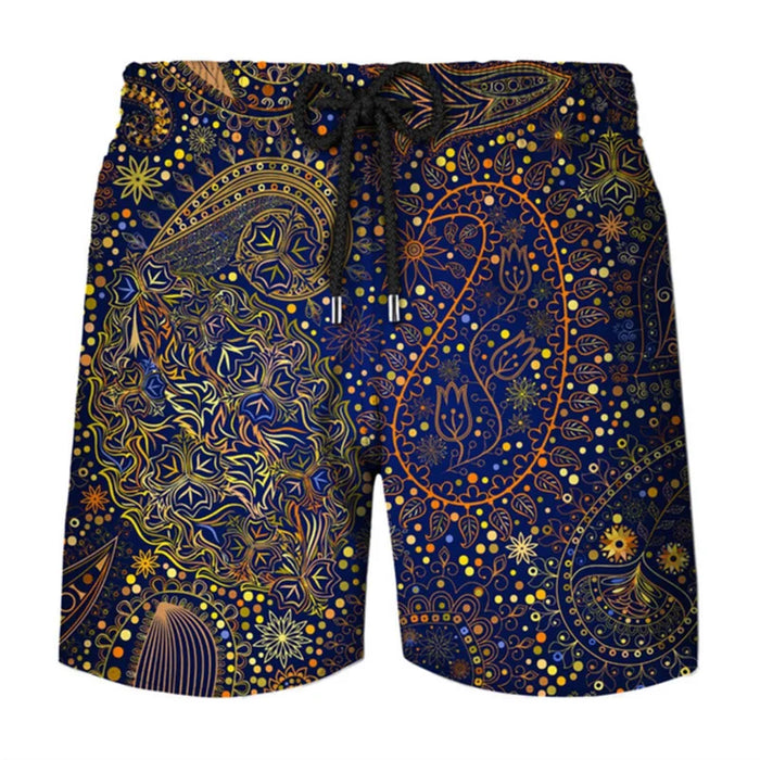 3D Printing Retro Flower Short Pants Men Kids Hawaiian Beach Shorts Swimsuit Fashion Surf Board Shorts Quick Dry Swim Trunks