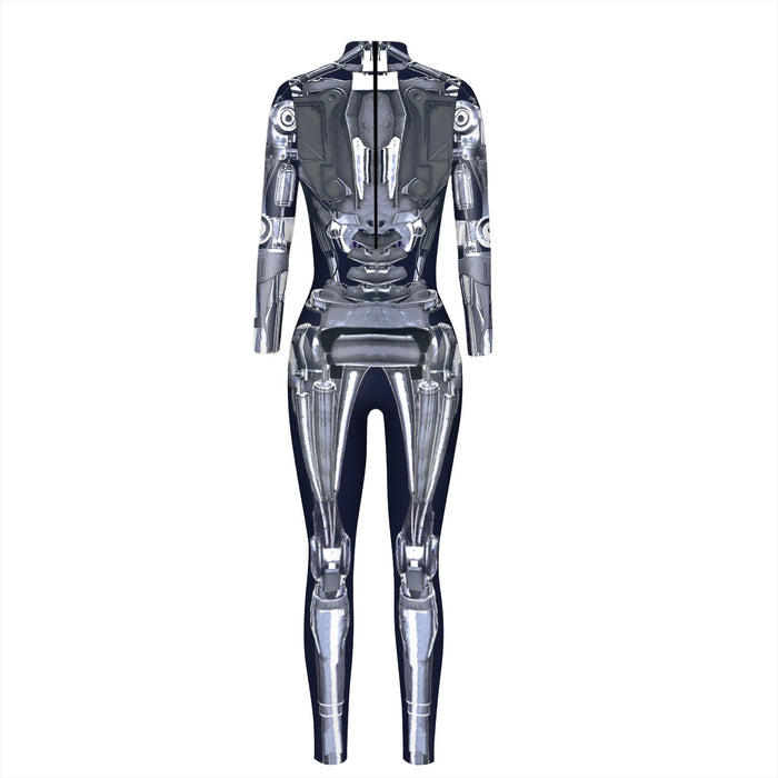 Robot Punk Jumpsuit Catsuit Sexy Women Cosplay Costumes Steampunk Zentai Halloween Bodysuit Party Suit