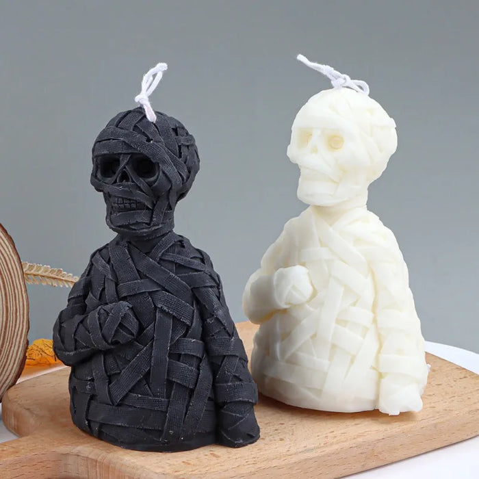 Diy Horror Skeleton Candle Molds 3D Gauze Skull Silicone Moulds For Candle Making Halloween Gifts & Home Decor