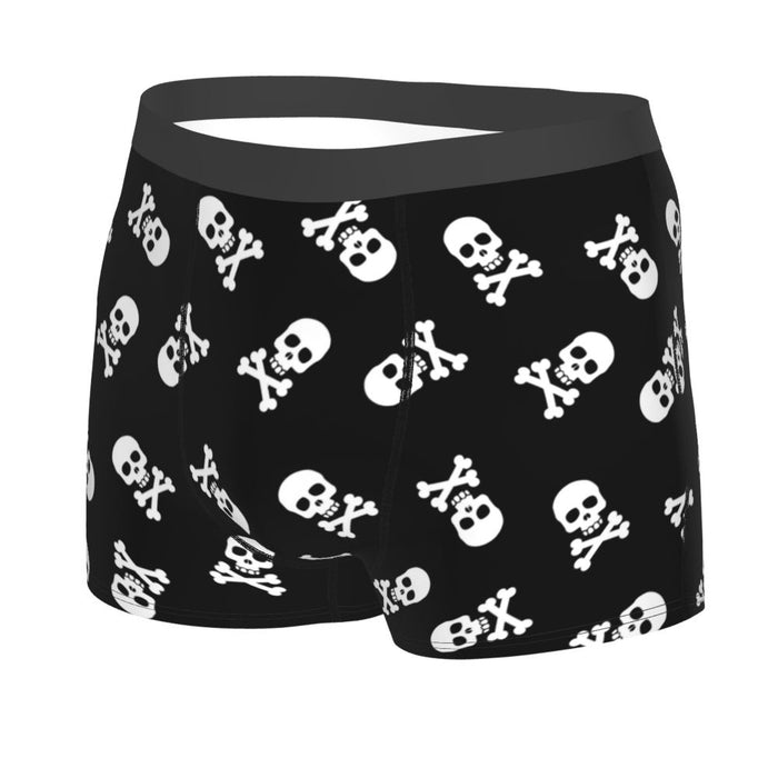 Custom Sexy Gothic Skeleton Death Skull Boxers Shorts Panties Men's Underpants Breathbale Briefs Underwear