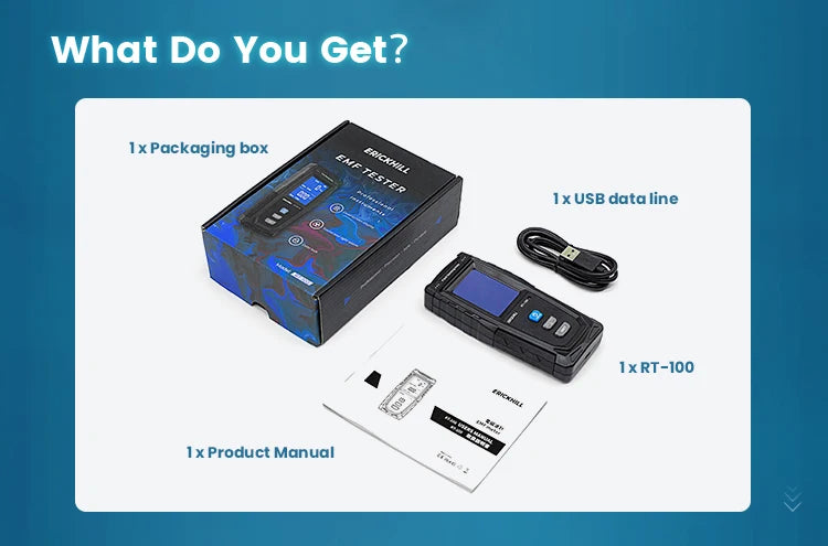 Rechargeable Digital Electromagnetic Field Radiation Detector Handheld Digital LCD EMF Detector