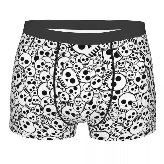 Custom Sexy Gothic Skeleton Death Skull Boxers Shorts Panties Men's Underpants Breathbale Briefs Underwear