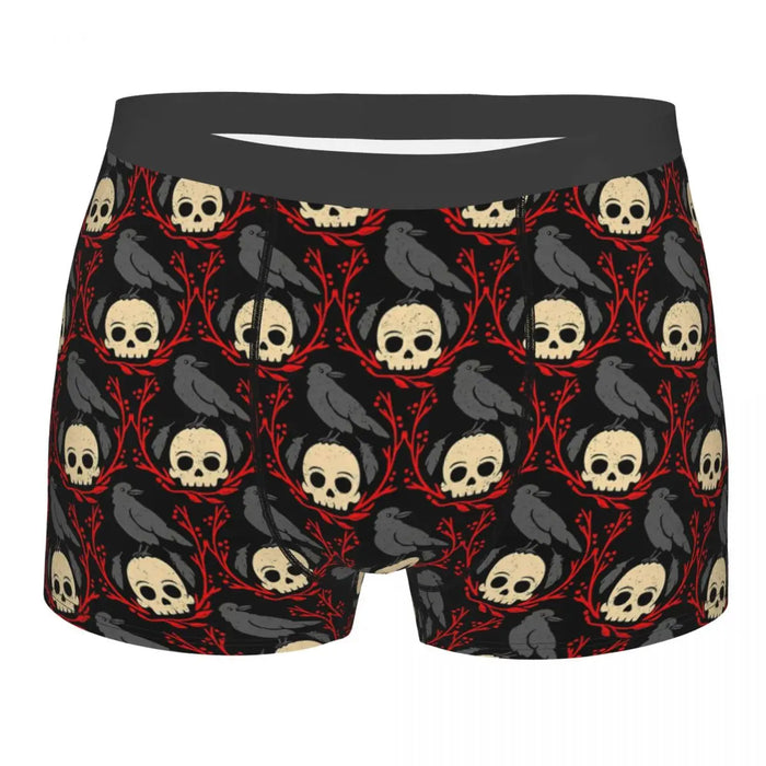 Custom Sexy Gothic Skeleton Death Skull Boxers Shorts Panties Men's Underpants Breathbale Briefs Underwear