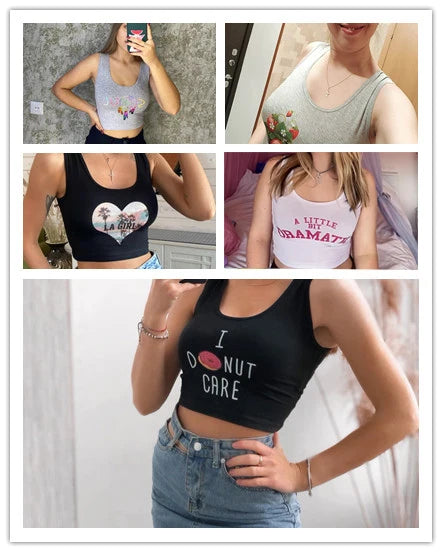 Spoon And Fork Cliparts Hooters Graphics Sexy Slim Fit Crop Top Women's Funny Naughty Training Tank Tops Fashion Sports Camisole