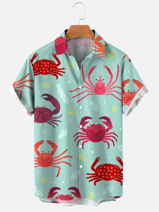 2023 Summer Funny Hawaiian Shirts Men Clothes Street Retro Man Casual Short Sleeve Top Sea Marine Animals 3d Lapel Men's Shirt