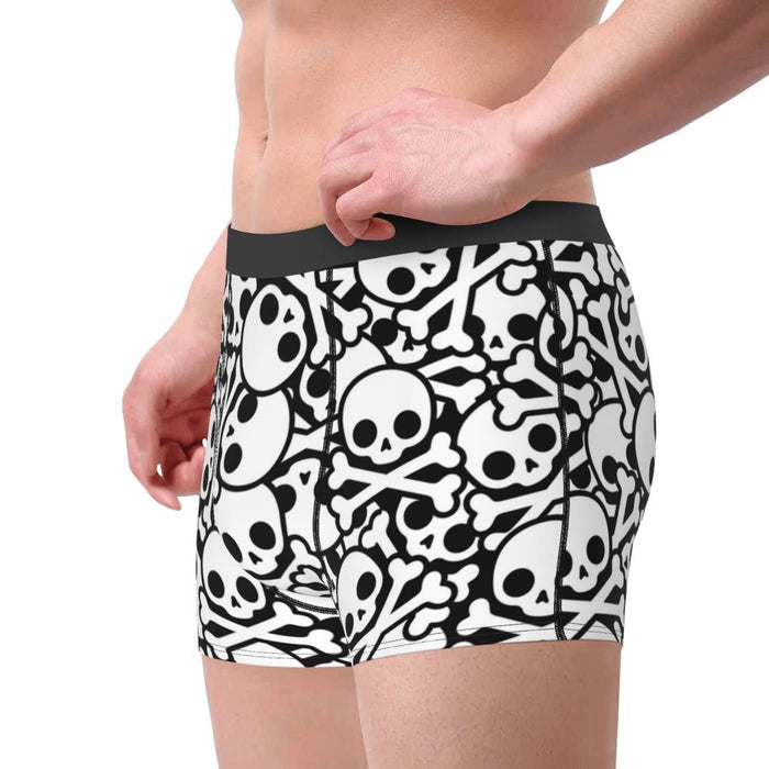 Custom Sexy Gothic Skeleton Death Skull Boxers Shorts Panties Men's Underpants Breathbale Briefs Underwear