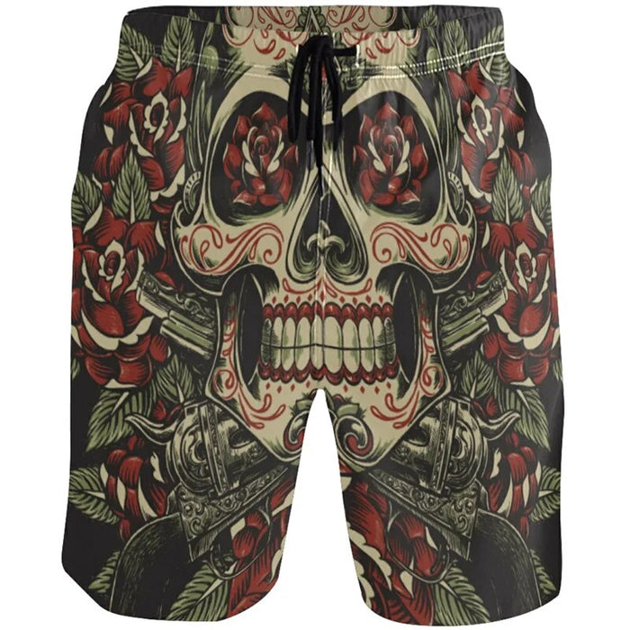 Horror Skull Graphic Board Shorts