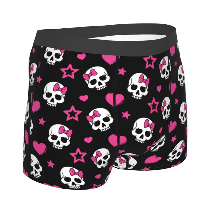 Custom Sexy Gothic Skeleton Death Skull Boxers Shorts Panties Men's Underpants Breathbale Briefs Underwear