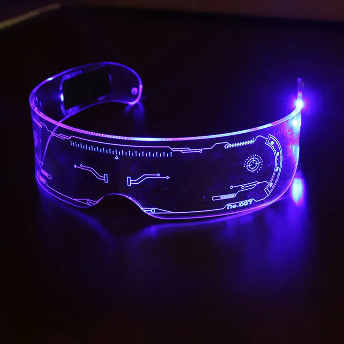 Cool Led Glasses Luminous Sunglasses Cyberpunk  flash Party Glasses Rave Neon Mask Toys Vocal Concert Decorative Glasses  DJ