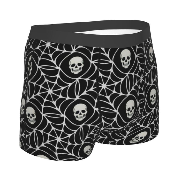 Custom Sexy Gothic Skeleton Death Skull Boxers Shorts Panties Men's Underpants Breathbale Briefs Underwear