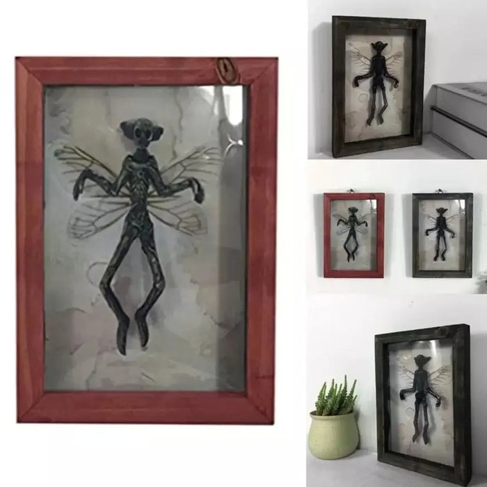 Gothic Home Decor Mummified Fairy Fairy Skeleton Witchy Decor Fairy Specimen Statue Picture Frames Display Painting