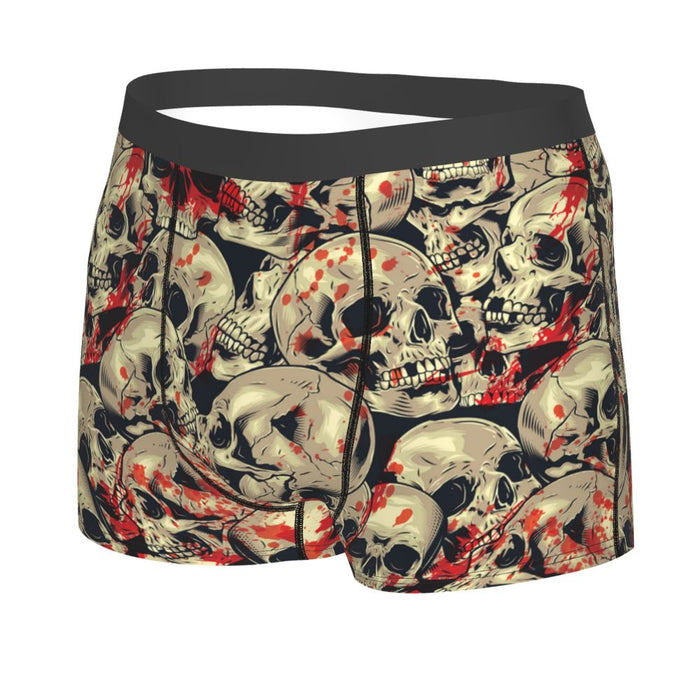 Custom Sexy Gothic Skeleton Death Skull Boxers Shorts Panties Men's Underpants Breathbale Briefs Underwear