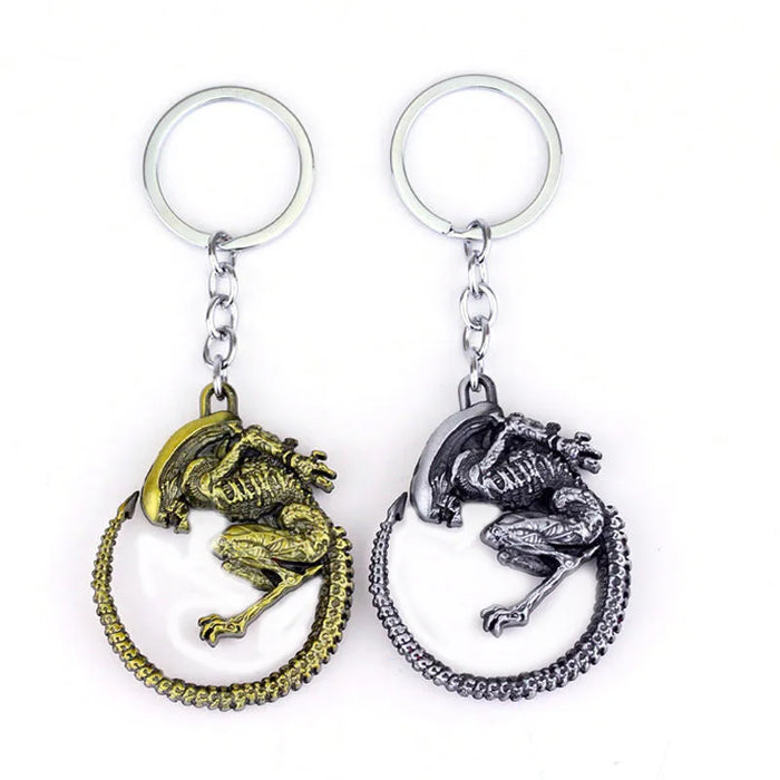 Disney Movie Alien: Romulus Predator Covenant Keychain Necklace AVP Mask Queen Prometheus KeyRings Bags Car Key Jewelry Chaveiro