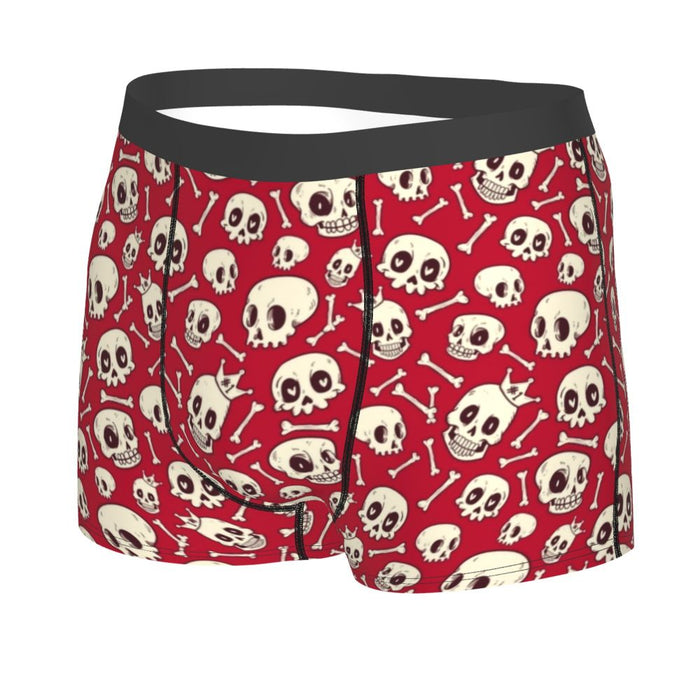 Custom Sexy Gothic Skeleton Death Skull Boxers Shorts Panties Men's Underpants Breathbale Briefs Underwear