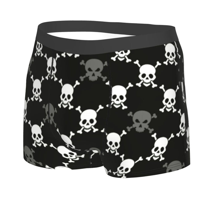 Custom Sexy Gothic Skeleton Death Skull Boxers Shorts Panties Men's Underpants Breathbale Briefs Underwear