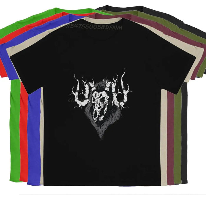 Sticker-1 T-shirts Men's Pure Cotton Awesome T-Shirts Male Camisas Demon Wendigo Tee Shirt Men T Shirts Men Clothing Gift