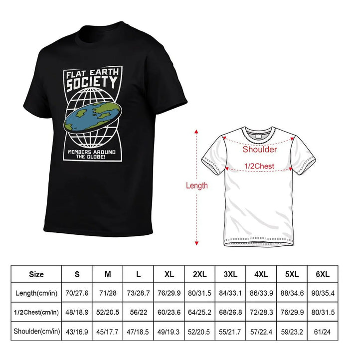 Flat Earth Society - Members Around The Globe T-Shirt blacks blue archive plus size men clothing