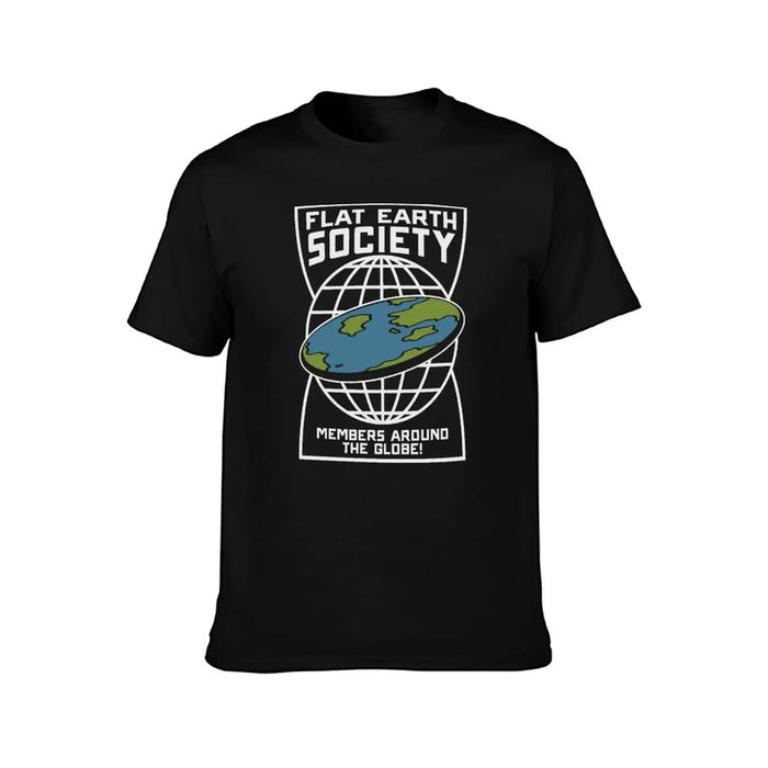 Flat Earth Society - Members Around The Globe T-Shirt blacks blue archive plus size men clothing