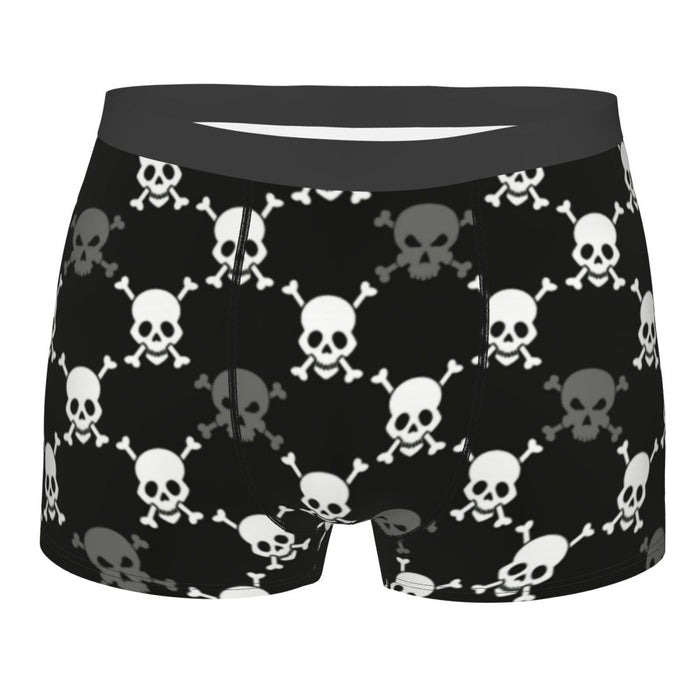 Custom Sexy Gothic Skeleton Death Skull Boxers Shorts Panties Men's Underpants Breathbale Briefs Underwear