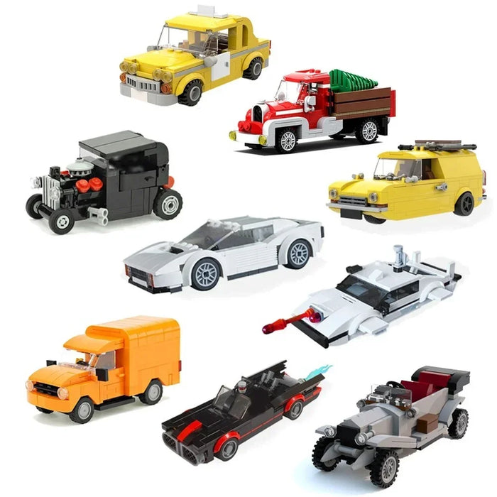 MOC Speed Town Racer Famous Car Vehicle Super Diy Kids Policemen Classic Robot Aircraft Model Building Blocks Toys Children