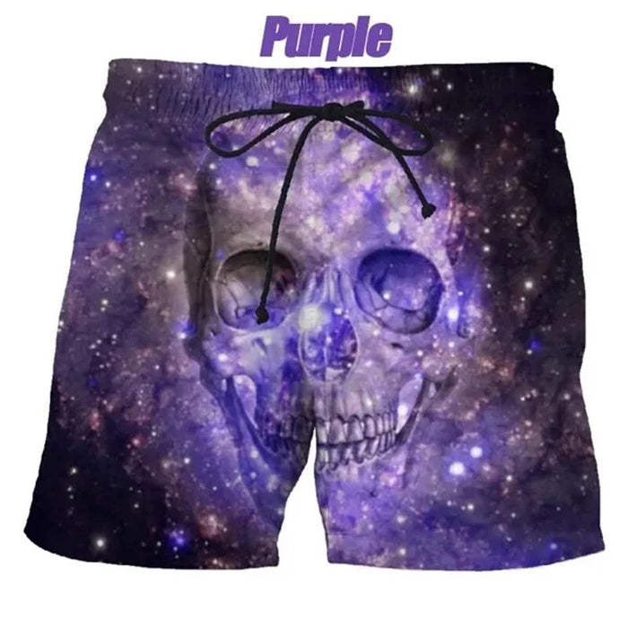 Roses Goth Skull Beach Shorts