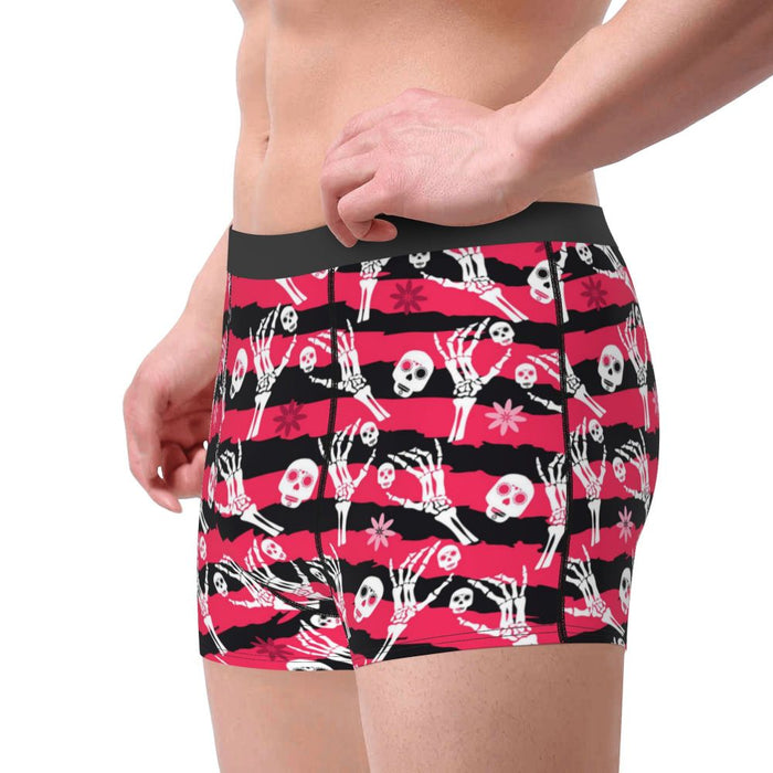 Custom Sexy Gothic Skeleton Death Skull Boxers Shorts Panties Men's Underpants Breathbale Briefs Underwear