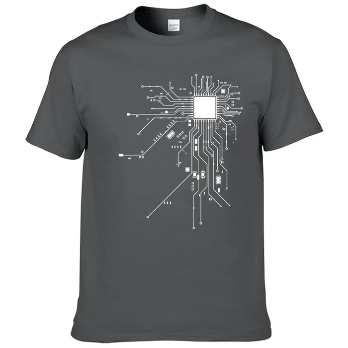 CPU Processor Circuit Diagram T Shirt 2023 Men Summer Cotton T-shirt Men's Funny Tops Fashion Brand Tees