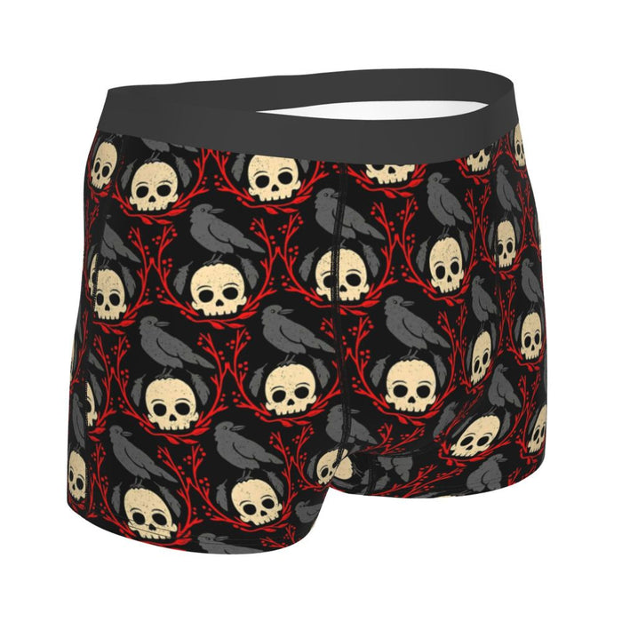 Custom Sexy Gothic Skeleton Death Skull Boxers Shorts Panties Men's Underpants Breathbale Briefs Underwear