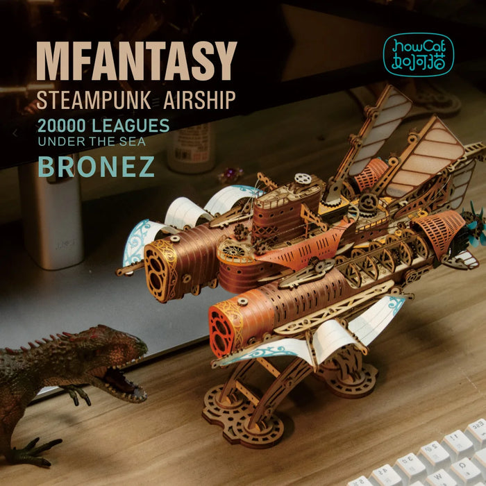 MMZ MODEL DIY 3D Wooden Puzzle Steampunk Airship Popular Assembly Model Kits Toys For Children Kids Girls Birthday Gift