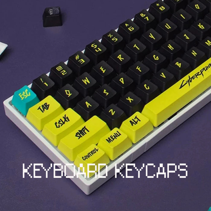 130 Keys Cyberpunk Theme PBT Keycaps Personalise Cherry Profile Keycaps For Mechanical Keyboard Sublimation KEYBOARD KEYCAP