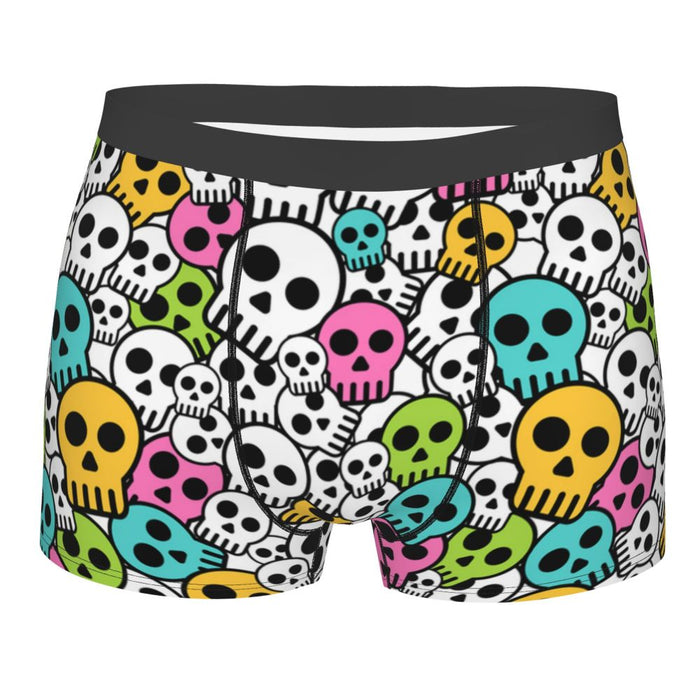 Custom Sexy Gothic Skeleton Death Skull Boxers Shorts Panties Men's Underpants Breathbale Briefs Underwear