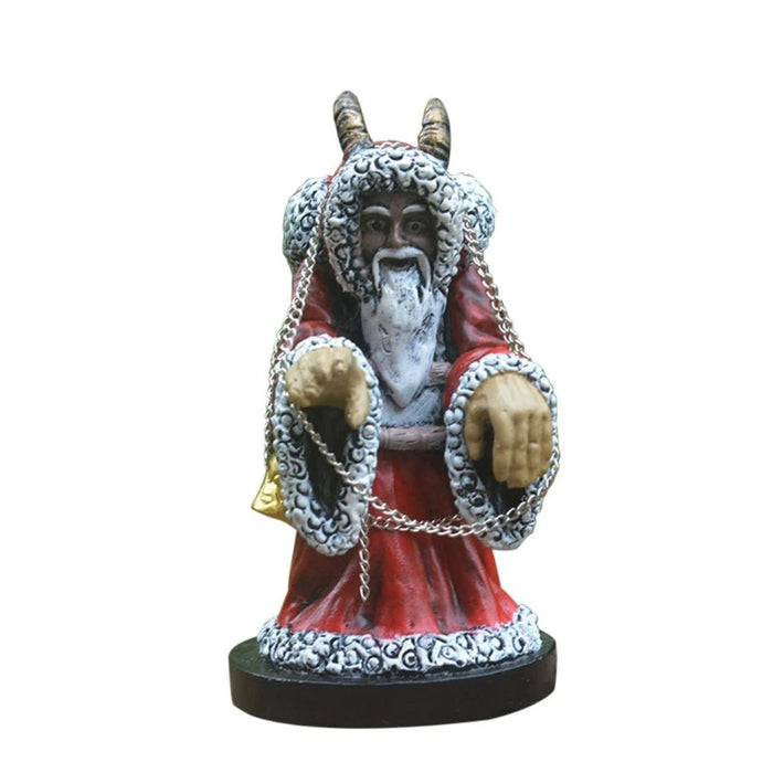 Halloween Krampus Resin Statue Gothic Sheep Horn Santa Sculpture Figurines Christmas Garden Desktop Booshelf Decoration