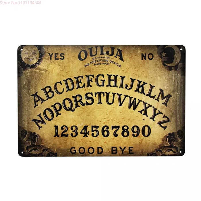 Retro Ouija Board Metal Sign Halloween Death Divination Tin Plaque Bar Cafe Restaurant Home Decor 30x20cm