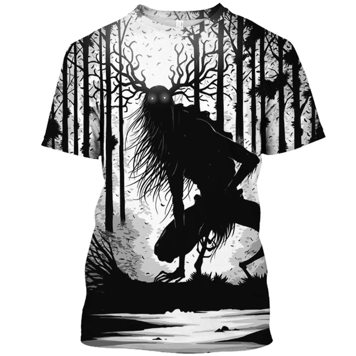 Demon Wendigo 3D Print Men's T Shirt Tops Harajuku Style Streetwear Daily Basic Short Sleeve Tees Summer Oversized Men Clothing